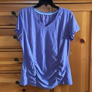 tek gear Purple V-Neck Ruched Short Sleeve Tee